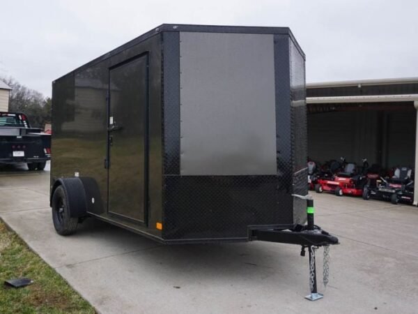 7x12 Enclosed Trailer Charcoal V-Nose Blackout Package 3,500lb Axle Storage - Image 9