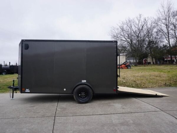 7x12 Enclosed Trailer Charcoal V-Nose Blackout Package 3,500lb Axle Storage - Image 10