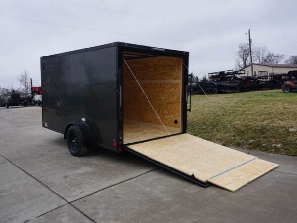 7x12 Enclosed Trailer Charcoal V-Nose Blackout Package 3,500lb Axle Storage - Image 11