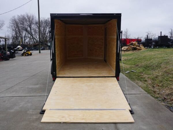 7x12 Enclosed Trailer Charcoal V-Nose Blackout Package 3,500lb Axle Storage - Image 12