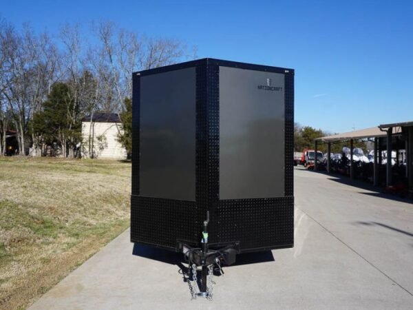 7x16 Enclosed Trailer Charcoal V-Nose Blackout Package Tandem Axle Storage - Image 2