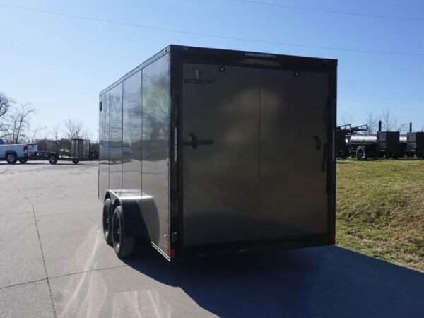 7x16 Enclosed Trailer Charcoal V-Nose Blackout Package Tandem Axle Storage - Image 6