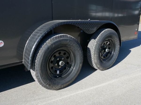 7x16 Enclosed Trailer Charcoal V-Nose Blackout Package Tandem Axle Storage - Image 12