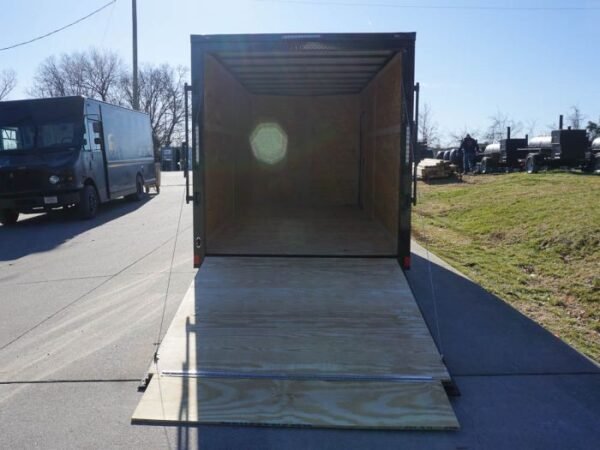 7x16 Enclosed Trailer Charcoal V-Nose Blackout Package Tandem Axle Storage - Image 15