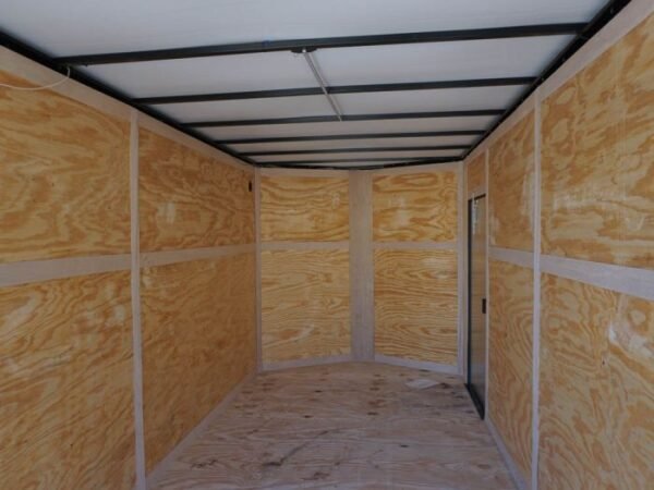 7x16 Enclosed Trailer Charcoal V-Nose Blackout Package Tandem Axle Storage - Image 16