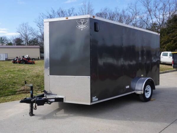 7x12 Enclosed Charcoal Trailer with Silver ATP 3500lb Axle Storage