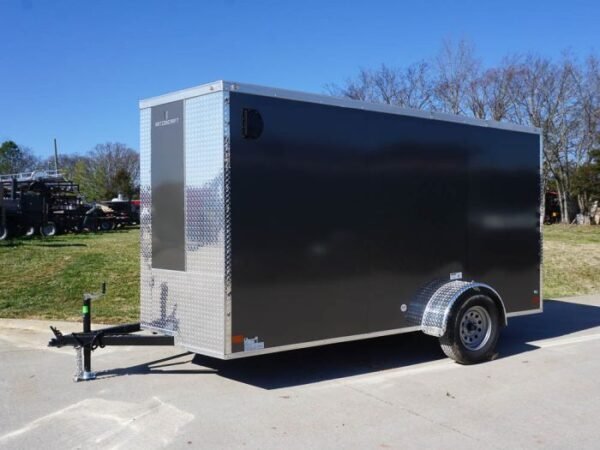 Enclosed Trailer 6'x12' Charcoal- V-Nose 3,500 lb. Axle Storage