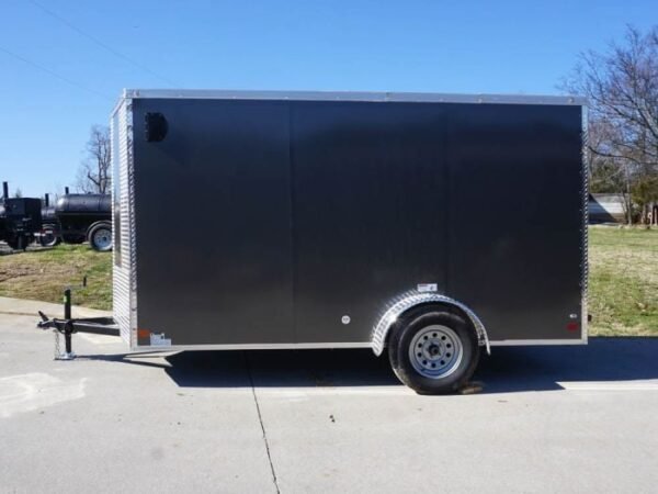 Enclosed Trailer 6'x12' Charcoal- V-Nose 3,500 lb. Axle Storage - Image 4