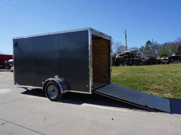 Enclosed Trailer 6'x12' Charcoal- V-Nose 3,500 lb. Axle Storage - Image 18