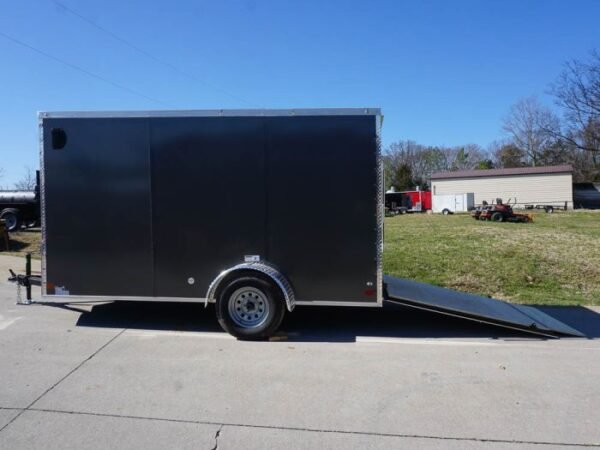 Enclosed Trailer 6'x12' Charcoal- V-Nose 3,500 lb. Axle Storage - Image 19