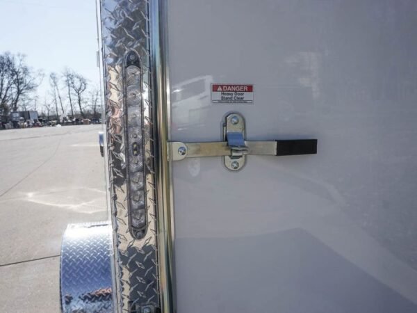 Enclosed Trailer 6'x12' White V-Nose 3,500 lb. Axle Polycore Side Storage - Image 11