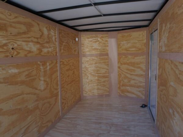 Enclosed Trailer 6'x12' White V-Nose 3,500 lb. Axle Polycore Side Storage - Image 14