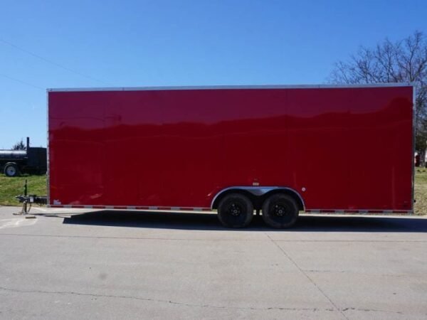 8.5x24 Red Enclosed Trailer (2) 5200lb Axles 7.5 Interior Height Storage - Image 4