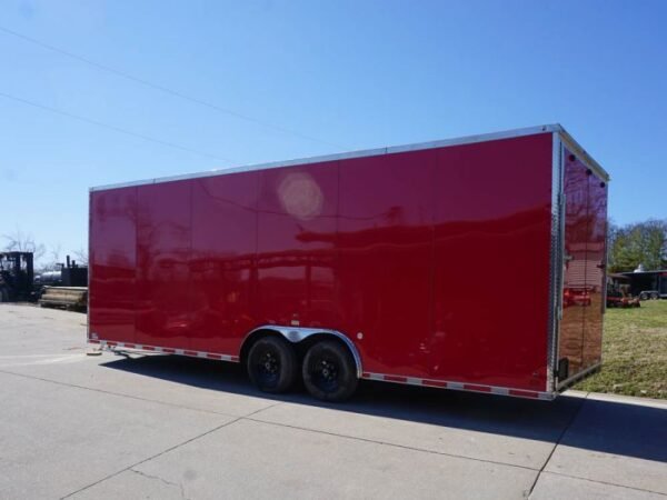 8.5x24 Red Enclosed Trailer (2) 5200lb Axles 7.5 Interior Height Storage - Image 5