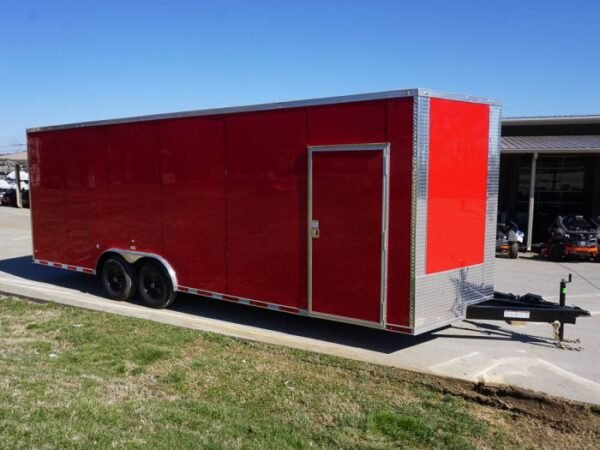 8.5x24 Red Enclosed Trailer (2) 5200lb Axles 7.5 Interior Height Storage