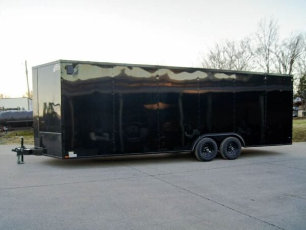 8.5x24 Black V-Nose Enclosed Trailer Blackout Pkg (2) 5,200lb Axles - Image 4