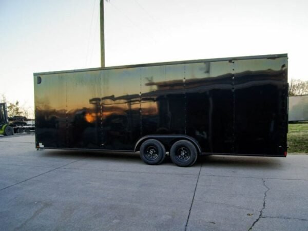 8.5x24 Black V-Nose Enclosed Trailer Blackout Pkg (2) 5,200lb Axles - Image 5