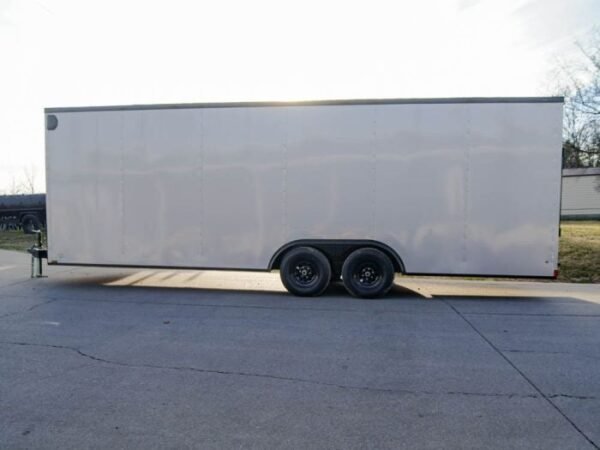 8.5x24 Silver V-Nose Enclosed Trailer Blackout Pkg (2) 5,200lb Axles - Image 3