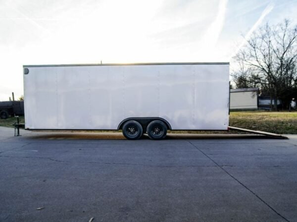 8.5x24 Silver V-Nose Enclosed Trailer Blackout Pkg (2) 5,200lb Axles - Image 16