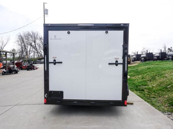 7x12 Enclosed Trailer White V-Nose Blackout Package 3,500lb Axle Storage - Image 6