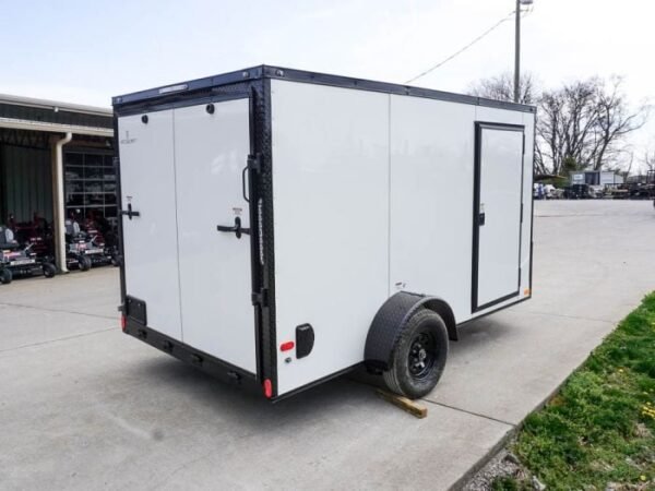 7x12 Enclosed Trailer White V-Nose Blackout Package 3,500lb Axle Storage - Image 7