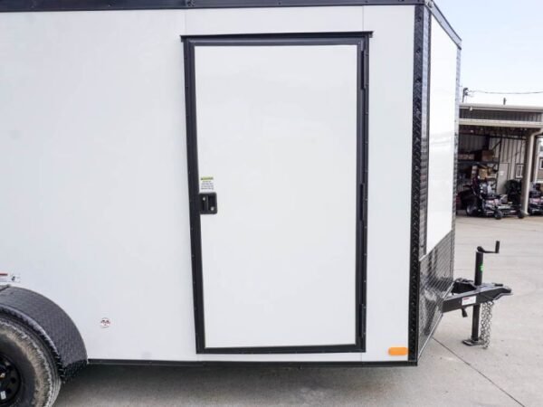 7x12 Enclosed Trailer White V-Nose Blackout Package 3,500lb Axle Storage - Image 12