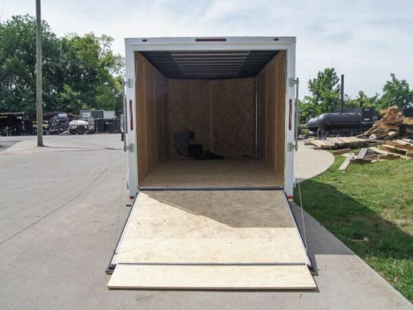 7x16 White V-Nose Enclosed Trailer with Elect Pkg (2) 3500lb Axle Storage - Image 14