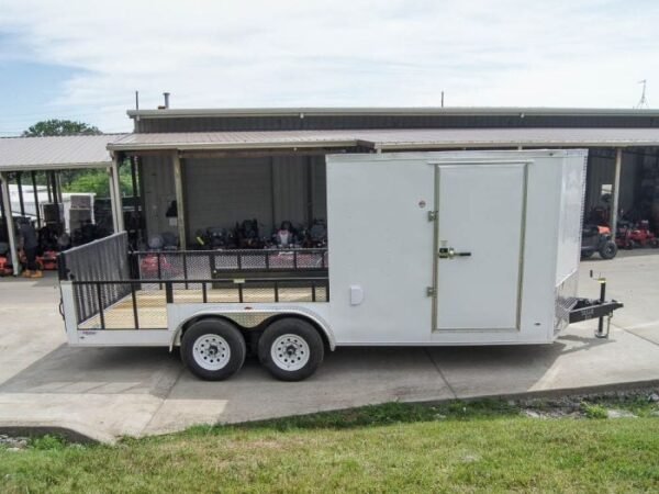 7x18 Hybrid Enclosed Trailer with Side Door (2) 5,200lb Axles Storage