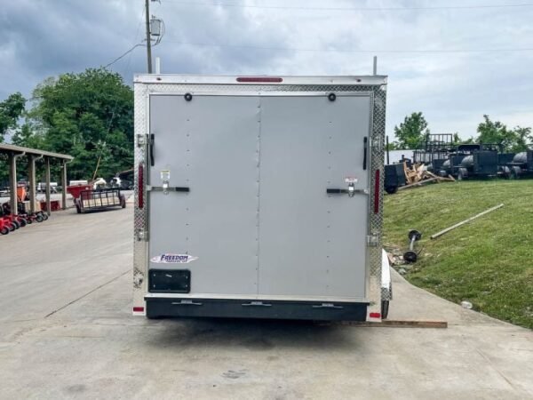 7x14 Enclosed V-Nose Trailer Silver with Ladder Racks (2) 3,500lb Axles Storage - Image 6