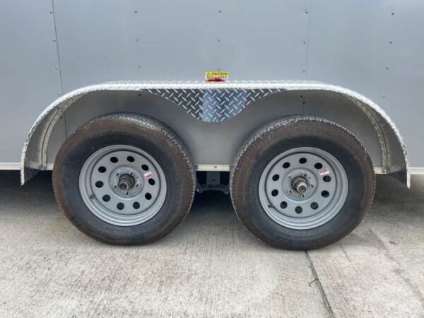 7x14 Enclosed V-Nose Trailer Silver with Ladder Racks (2) 3,500lb Axles Storage - Image 10