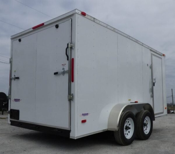 Enclosed Trailer 7'x14' White - V-Nose Lawn Mower Cargo Trailer Storage - Image 4