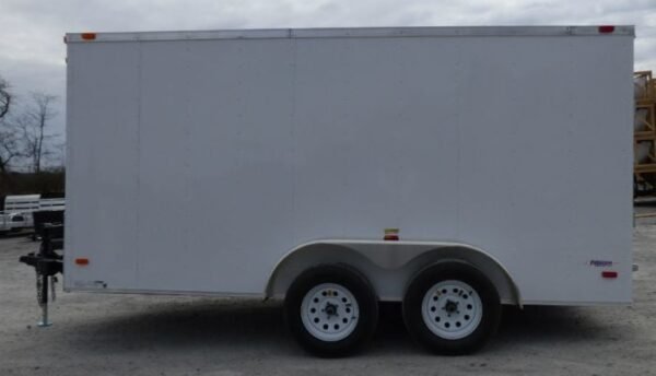 Enclosed Trailer 7'x14' White - V-Nose Lawn Mower Cargo Trailer Storage - Image 9