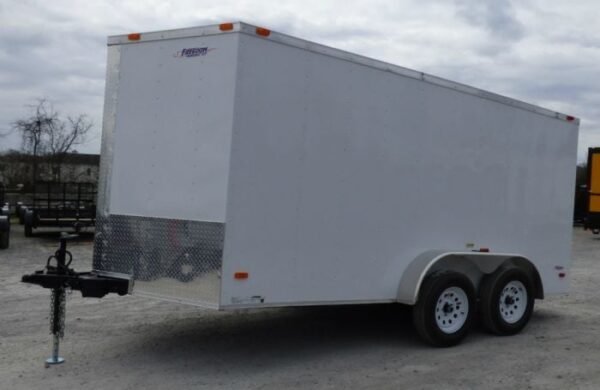 Enclosed Trailer 7'x14' White - V-Nose Lawn Mower Cargo Trailer Storage - Image 10