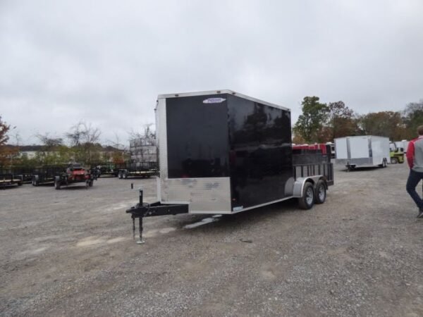 Enclosed Utility Hybrid Trailer 7'x18' with Side Ramp- Lawn Mower Equipment Hauler Storage - Image 3