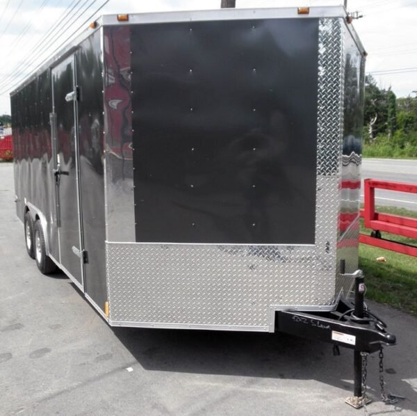 Enclosed Trailer 8.5'x18' Grey - Custom Enclosed Car Bike Cargo Hauler Storage - Image 2