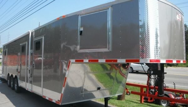 Enclosed Trailer 8.5'x36' Gooseneck Event Food Car Hauler (Silver) Storage - Image 2