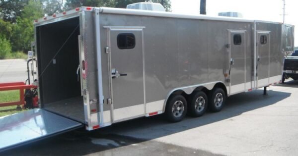 Enclosed Trailer 8.5'x36' Gooseneck Event Food Car Hauler (Silver) Storage - Image 3