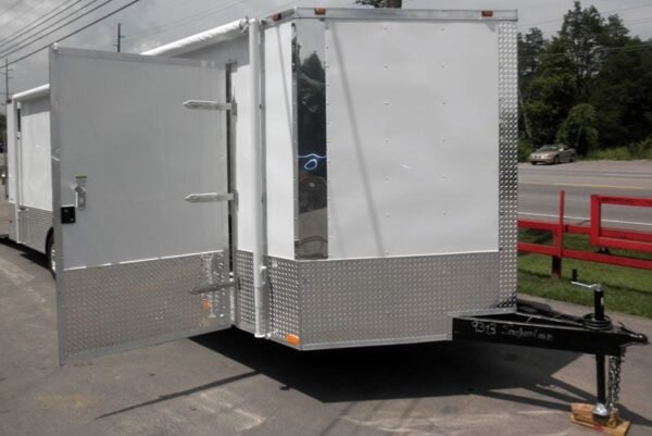 Enclosed Trailer 8.5'x24' White - Lawn Mower Car Bike Hauler Storage - Image 4