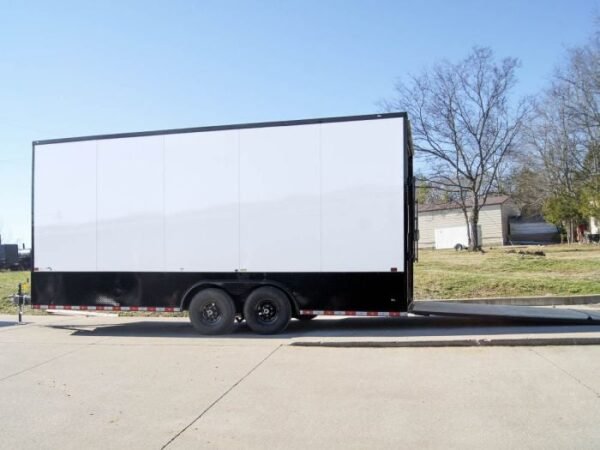 8.5x20 White V-Nose Enclosed Trailer with Blackout Pkg (2) 5,200lb Axles - Image 3