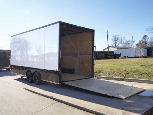 8.5x20 White V-Nose Enclosed Trailer with Blackout Pkg (2) 5,200lb Axles - Image 4