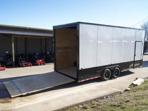 8.5x20 White V-Nose Enclosed Trailer with Blackout Pkg (2) 5,200lb Axles - Image 6