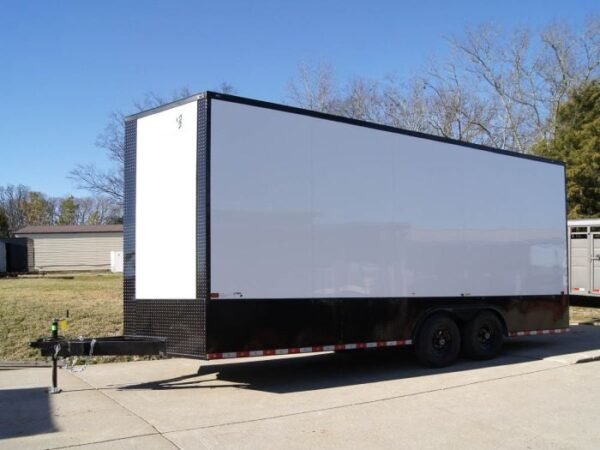 8.5x20 White V-Nose Enclosed Trailer with Blackout Pkg (2) 5,200lb Axles - Image 13