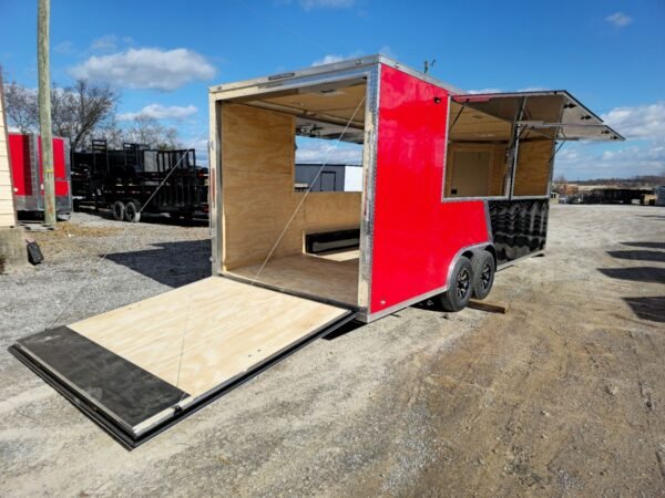 8.5' X 22' Red & Black Custom Enclosed Trailer - Image 4