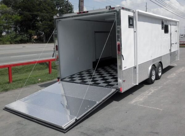 Enclosed Trailer 8.5'x24' White - Lawn Mower Car Bike Hauler Storage - Image 3