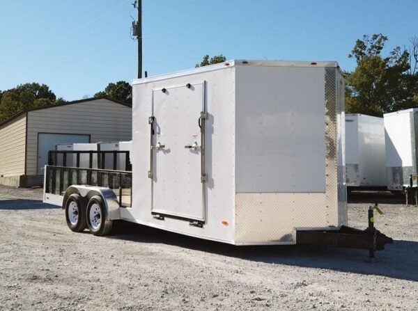 Enclosed Utility Hybrid Trailer 7'x20' - Lawn Mower Equipment Hauler Storage - Image 22