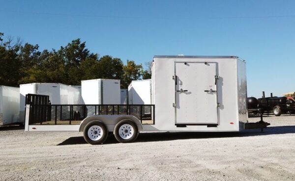 Enclosed Utility Hybrid Trailer 7'x20' - Lawn Mower Equipment Hauler Storage - Image 17