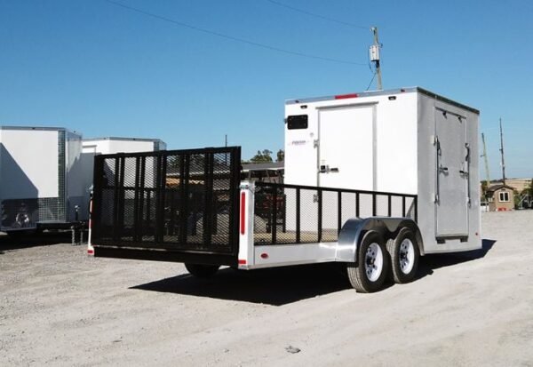 Enclosed Utility Hybrid Trailer 7'x20' - Lawn Mower Equipment Hauler Storage - Image 19