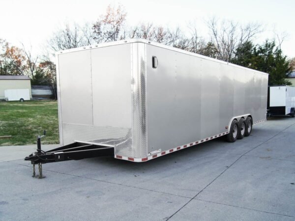 8.5 x 32 Silver Flat Nose Enclosed Trailer with (3) 7K Axles - Image 2