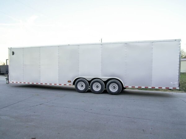 8.5 x 32 Silver Flat Nose Enclosed Trailer with (3) 7K Axles - Image 4