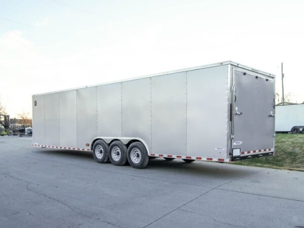 8.5 x 32 Silver Flat Nose Enclosed Trailer with (3) 7K Axles - Image 5